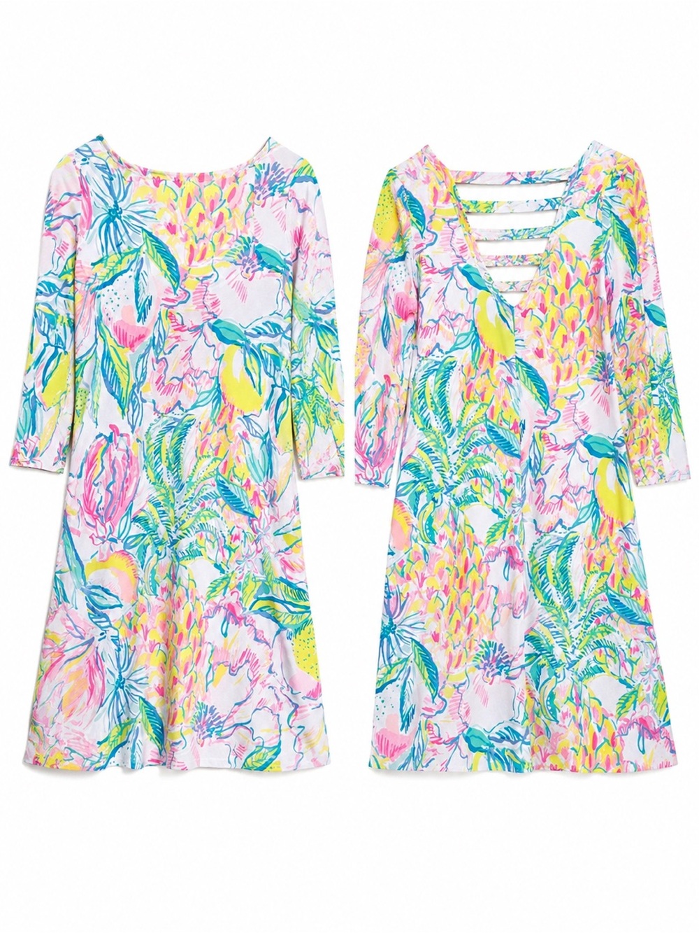 Lilly Pulitzer Ophelia Swing Dress Multi Fiesta Bamba Medium Lattice Back Dress - Picture 6 of 16